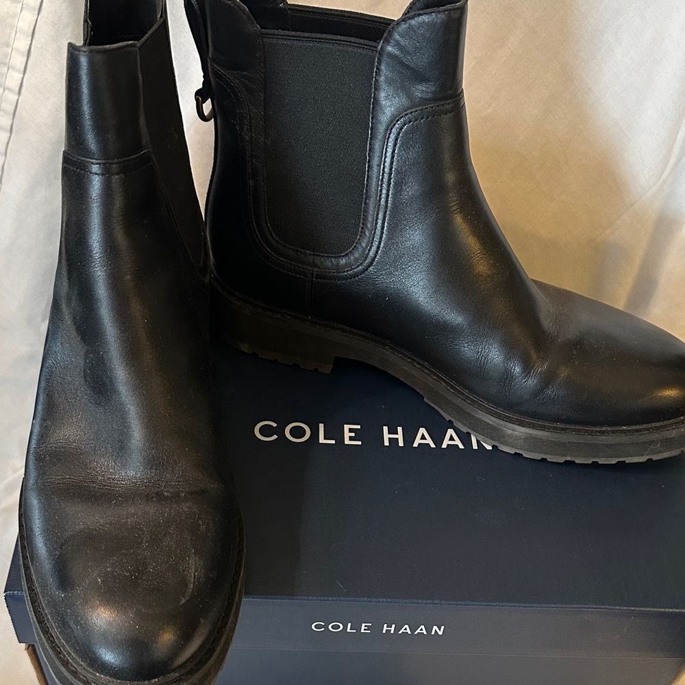 Women’s Cole Haan Black Chelsea  Leather Ankle Boots